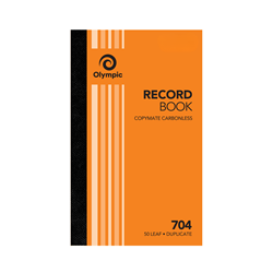 OLYMPIC CARBONLESS RECORD BOOK 704 Dup 50Leaf 200x125mm